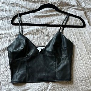 Express leather crop top